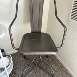 Silver Vintage Industrial Swivel Desk Chair