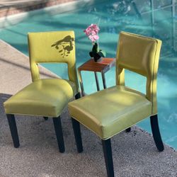 Hekman Woodmark Green Leather