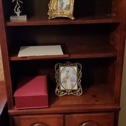 2 Wooden Book Shelves & Desk Plus Chair
