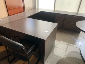 Executive  shape desk new sale 72” x114” mahogany