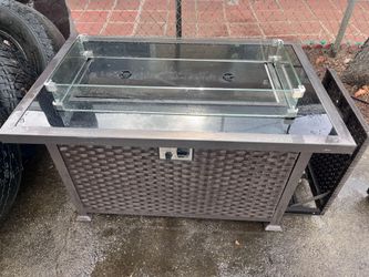 Propane Fire Pit with Glass Tabletop