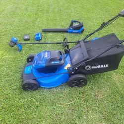 Kobalt lawnmower ,blower and trimmer