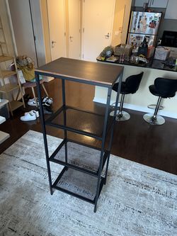 IKEA FJÄLLBO Shelf Unit – Black Metal & Wood – $60