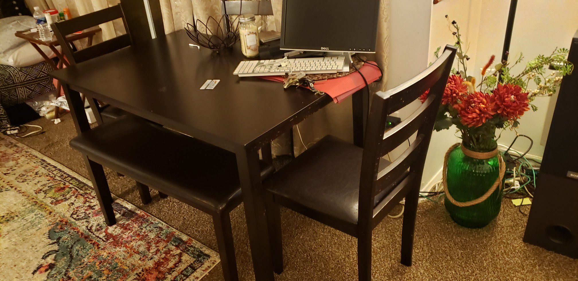 Dinning table with 2 chairs and stool