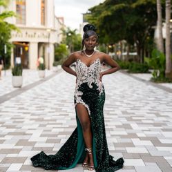 Green Sequin Homecoming/ Prom Dress