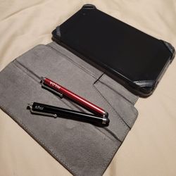 Asus Google Nexus Tablet With Black Leather Convertible Case and Stylus Pens