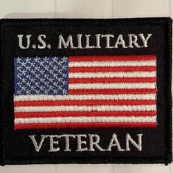 US MILITARY VETERAN PATCH embroidered iron-on AMERICAN ARMED FORCES VET USA FLAG
