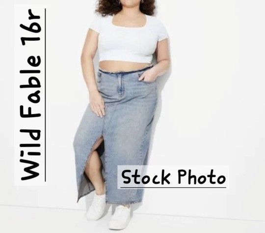 16r Wild Fable Denim Skirt 99% Cotton 1% Elastane