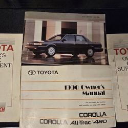 Corolla Owners Manual Booklet