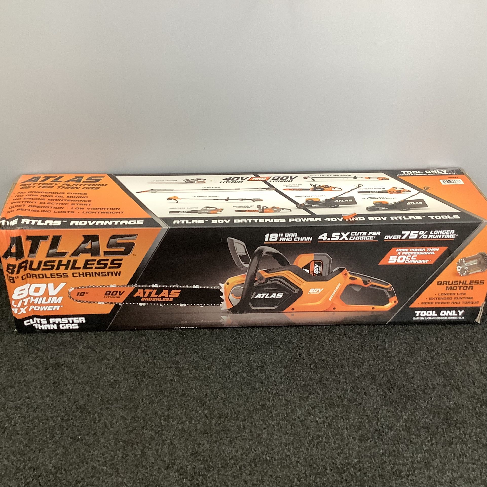 Atlas Brushless 18” Cordless Chainsaw / Chain Saw *NEW* TOOL ONLY