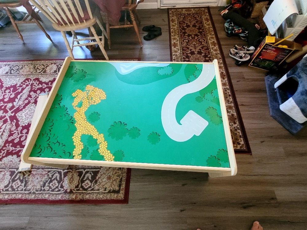 Wooden Train Table With Drawers