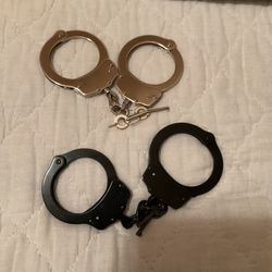 Two Pairs Of Security Issue Double Locking Handcuffs