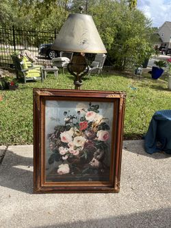 Large Antique Pairing In Gold Frame