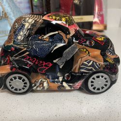 collectible TSTvtg Retro Barbie patchwork porcelain ceramic car