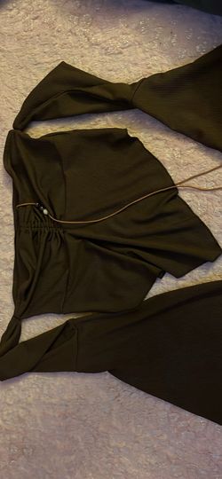 Brown off shoulders long sleeve