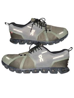 On Cloud 5 Waterproof Olive Green Black Running Shoes size 10