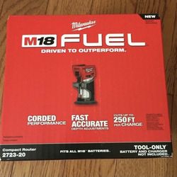 Milwaukee M18 FUEL Router.  Brand NEW.  Tool Only. 