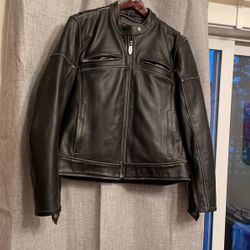 Leather Motorcycle Jacket, Women’s Size M