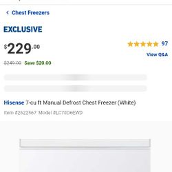 Brand New Freezer in The Box 