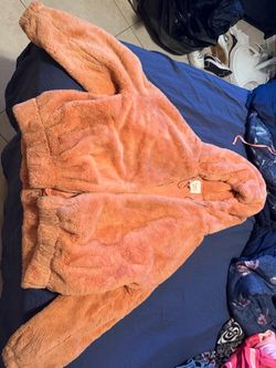 Large Fluffy Peach Colored Jacket