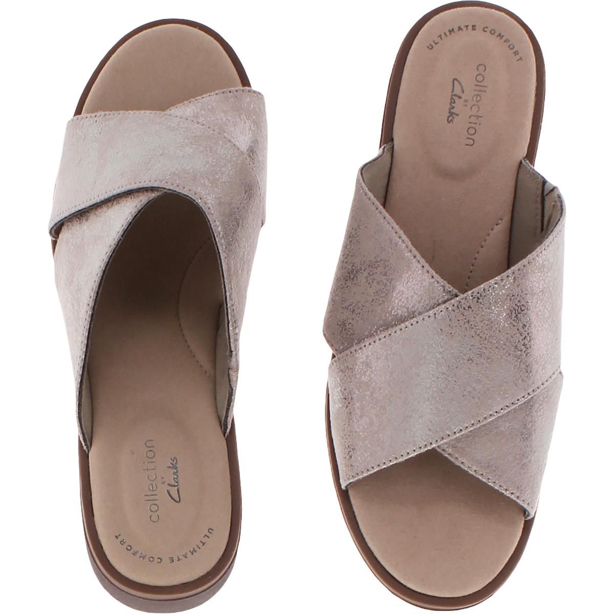 Clarks Womens Slide Sandals Metallic Size 8 Medium (B,M)