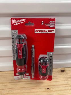🛠️ MILWAUKEE 14-IN-1 RATCHETING & 8-IN-1 STUBBY SCREWDRIVER SET ✨ (FIRM)