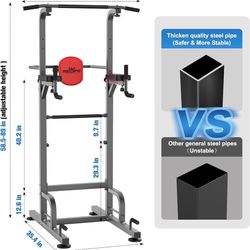 Power Tower Pull Up Bar Station Workout Dip Station 