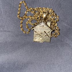14k GOLD ROPE “26 16.4 GRAMS/10k 3.0 GRAM PENDANT 