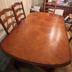 Solid Hard Wood Dining Table And Chairs
