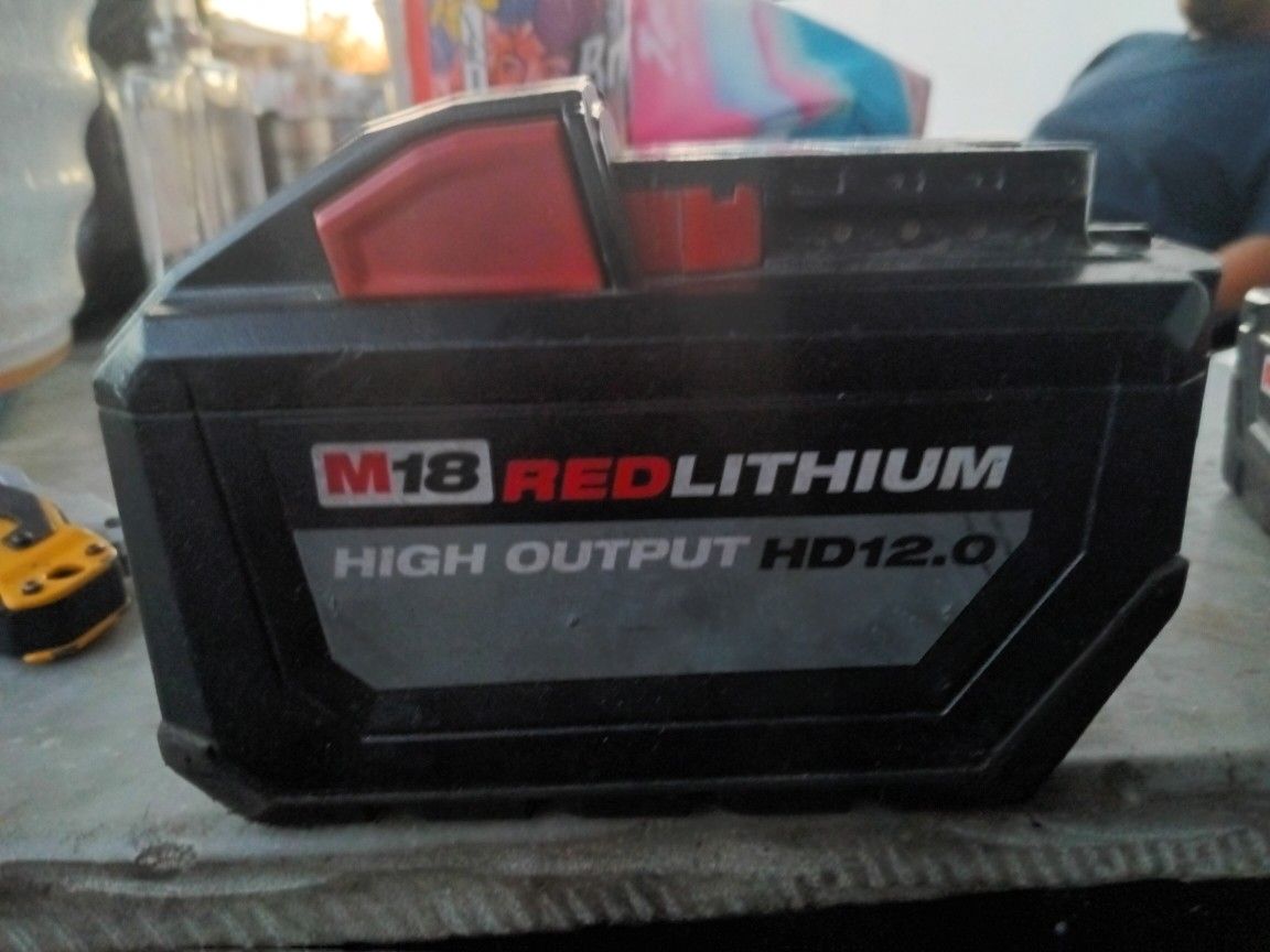 Milwaukee high output 18 volt hd12 0 lithium battery for sale in los