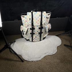 White Multicolored Louis Vuitton Backpack 