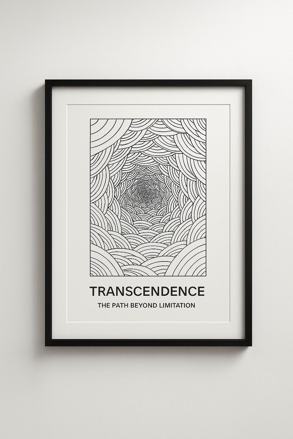 Framed Minimalist Geometry Art – “TRANSCENDENCE” –...