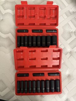 Master Set 3/8" Inch Drive Deep Impact Socket Set SAE and Metric