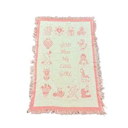 God Bless My Little Girl Tapestry Blanket AS IS (READ)