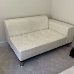 White Leather Couch Corner Piece