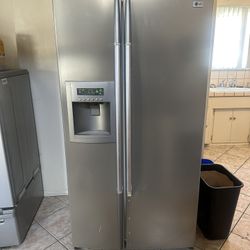 LG  silver refrigerator