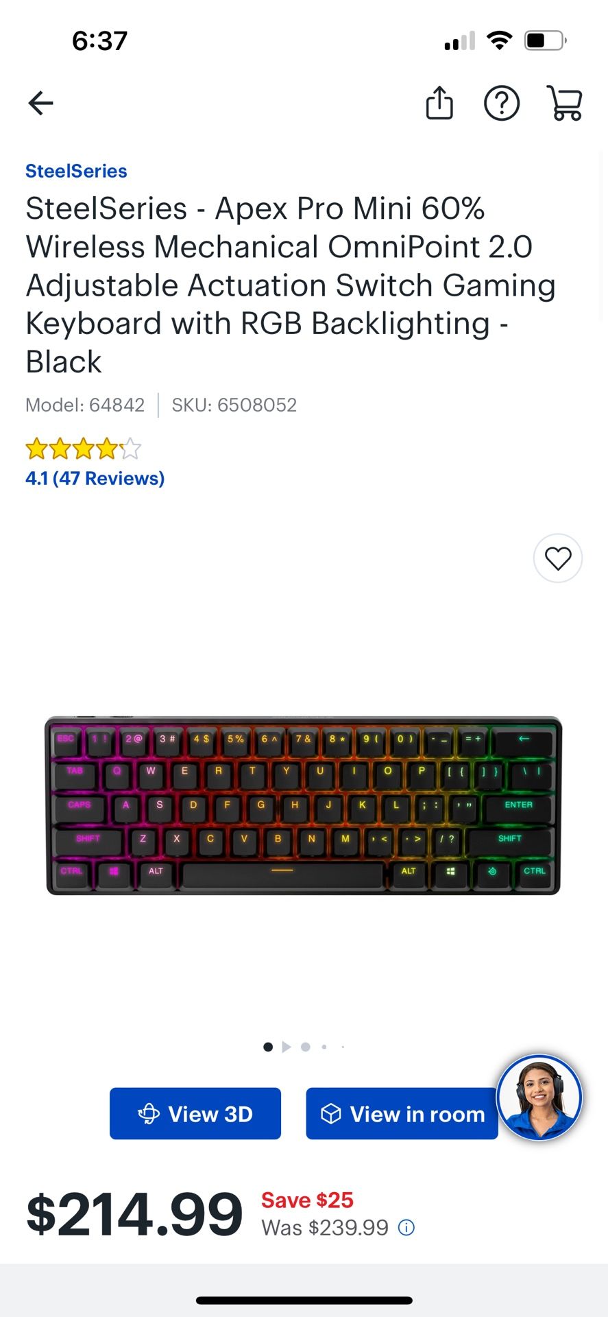 Apex pro Mini 2.0 60% Wireless Keyboard