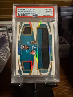 Brian Thomas Jr. 2024 Panini Immaculate Rookie Reserve Relic Numbered /5 - PSA 10 - POP 1