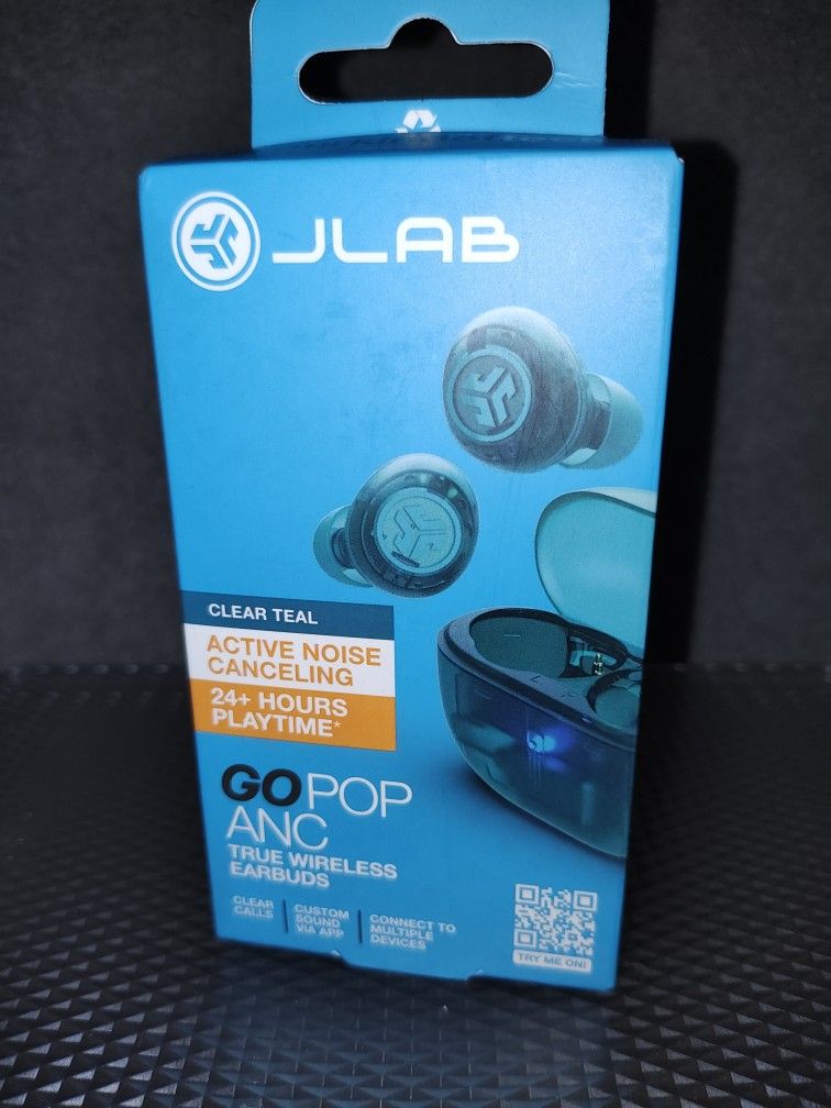 Brand NEW! 🎵   JLAB-GO POP ANC - True Wireless Earbuds - Clear Teal (((PENDING PICK UP)))