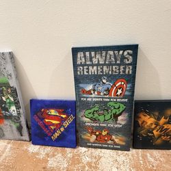 Super Hero Canvas Frames Marvel Batman Superman 