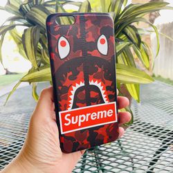 IPhone 6 + Plus Case Red Supreme Bape Camo Mens Boys Case 