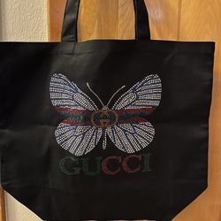 Bling  Butterfly Fashion Designer Beach Tote Bag 