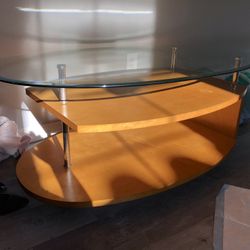 Glass/Wood Coffee Table