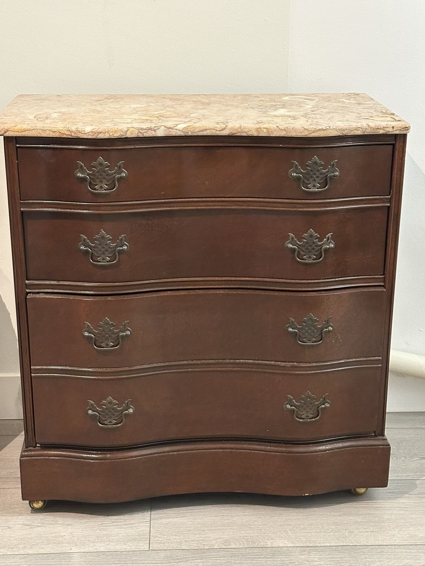 Antique Storage Cabinet With Marble Top