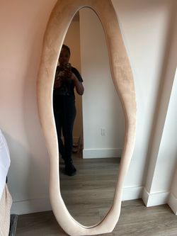 Asymmetric Organic-Shaped Floor Mirror