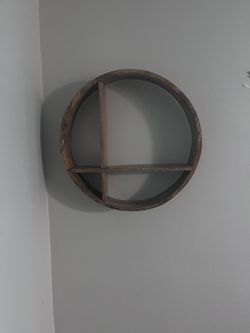Set of 2 Round Wooden Shelves - Modern/Boho