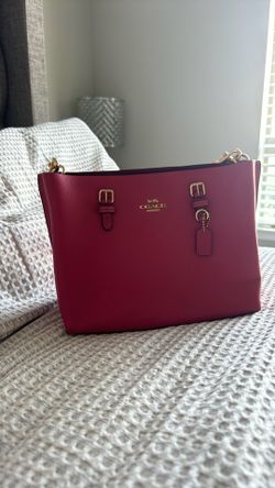 Coach Pink Pebbled Leather Blake Carryall Shoulder Bag / Crossbody Gold Hardware