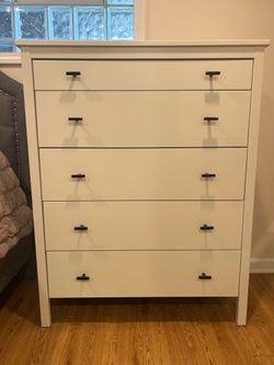 5 drawer white dresser