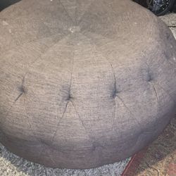 Large Tufted Ottoman Grey