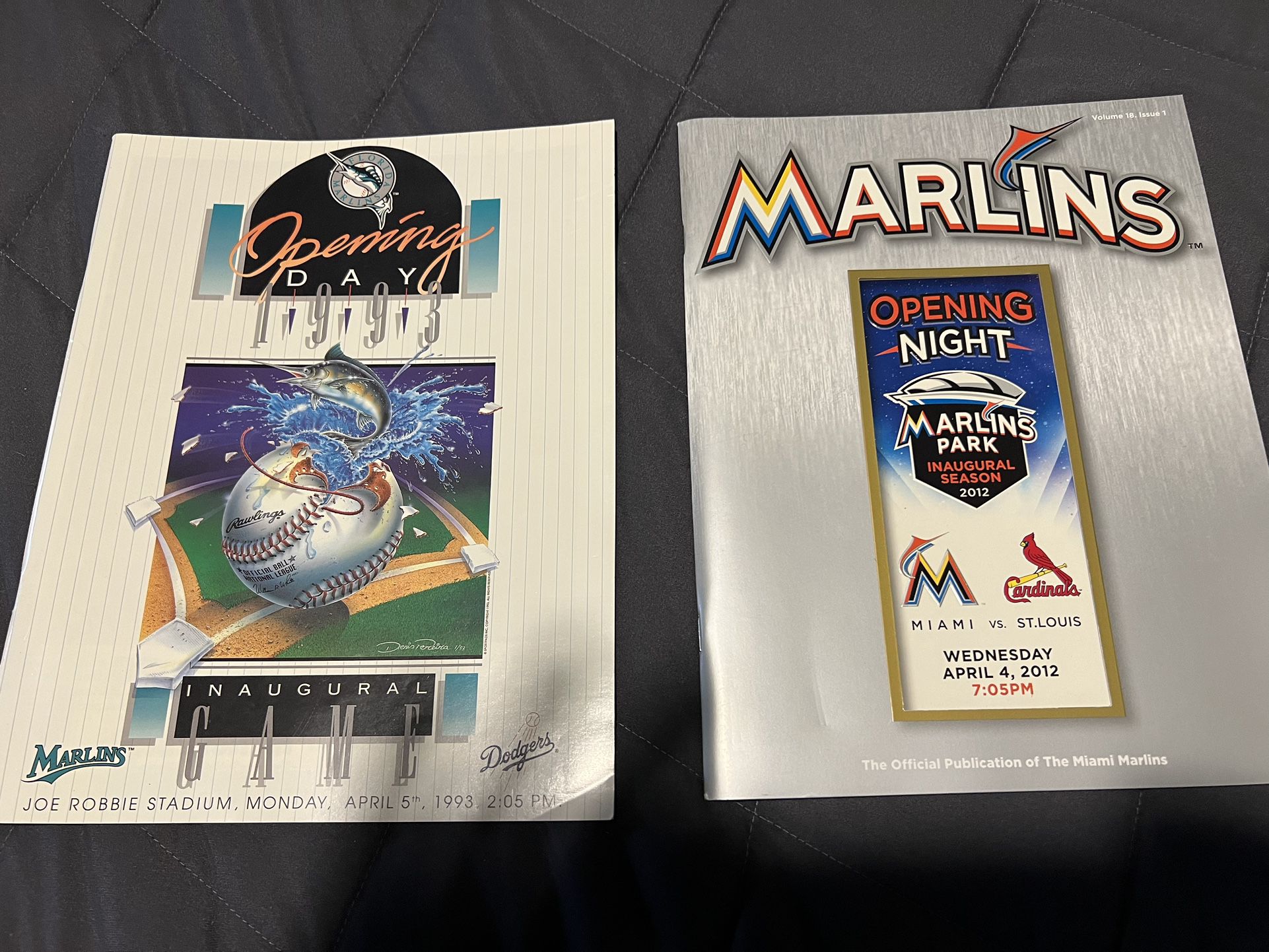 Marlins Opening Day Programs 